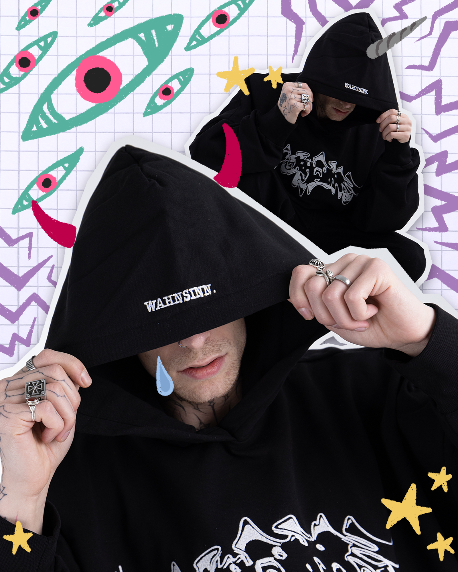 WAHNSiNN BLACK | Hoodie